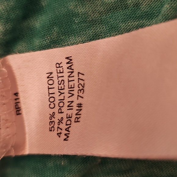 3/$30 SO Green and White Striped Sleeve Relaxed Baseball Tie Waist Burnout Shirt - Picture 7 of 8